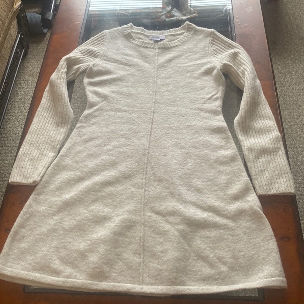 Cream sweater dress